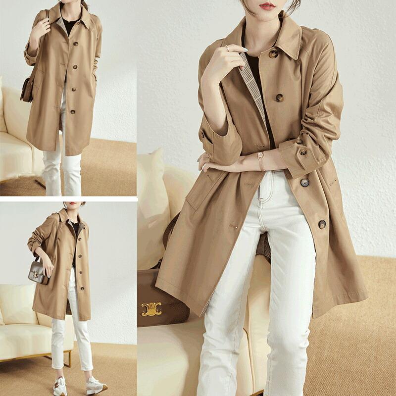 トレンチコート スプリングコート レディース 春秋 チェスターコート ミドル丈 フードなし トレンチコート レディース ボタン コート 着痩せ コート シンプル |  | 10