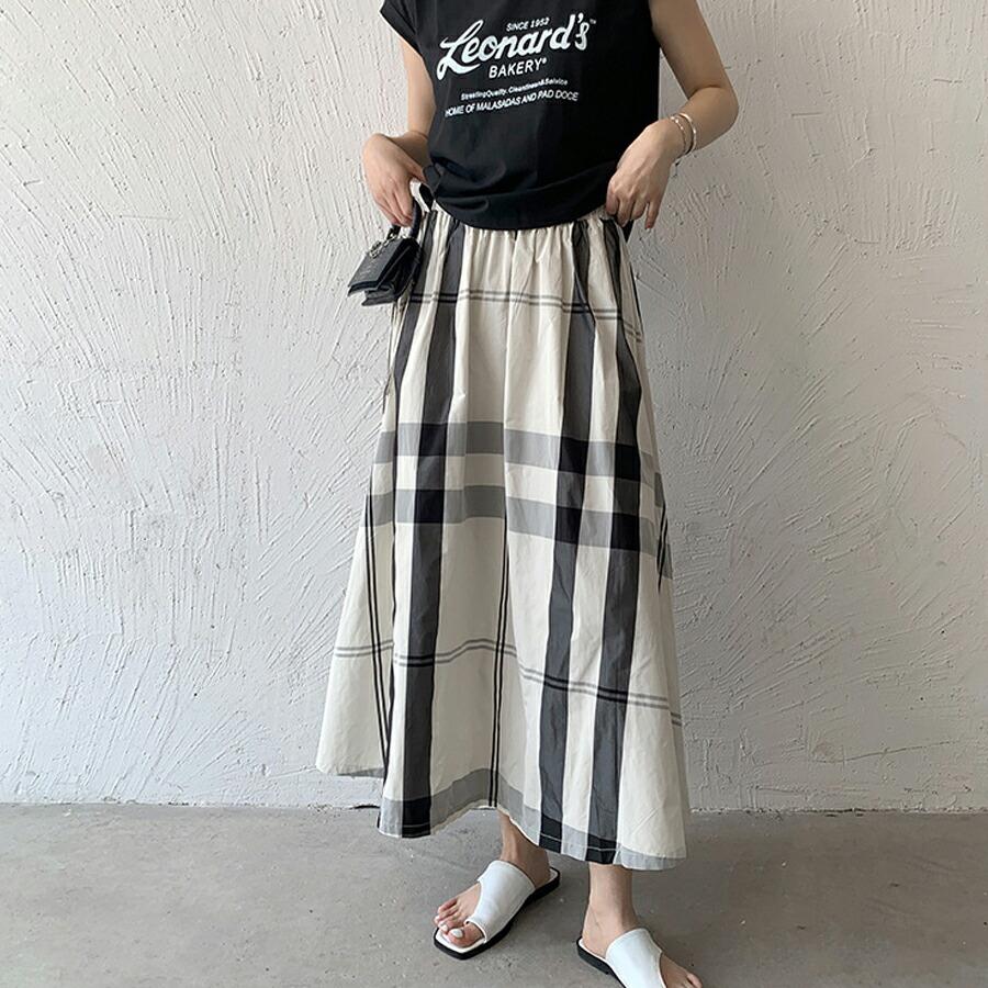 フレアスカート レディース ロングスカート チェック柄 ミモレ丈 Aライン 軽い 光沢ボトムス カジュアル ウエストゴム 柔らかい 動きやすい ゆったり 体型カバー |  | 08