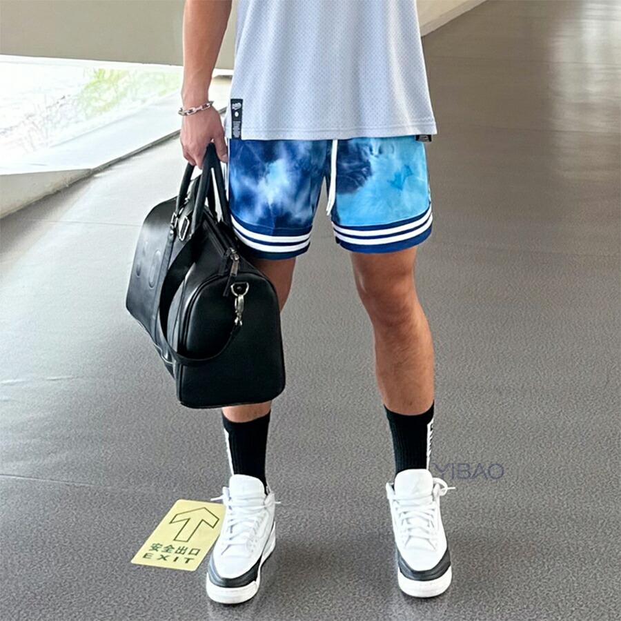 バスパン メンズ 短パン 膝上 バスケ ハーフパンツ ズボン タイダイ風 ライン ショートパンツ バスケパンツ 半ズボン スポーツ バスケットボール ランニング |  | 10
