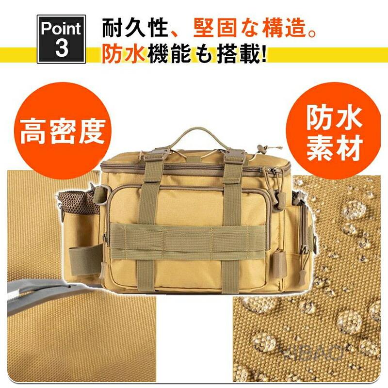 釣りバッグ フィッシングバッグ ロッドホルダー 大容量 ウエスト ヒップバッグ 防水 タックル 計量 ショルダー 迷彩 鞄 カバン 多機能 大容量 ショルダーバッグ |  | 07