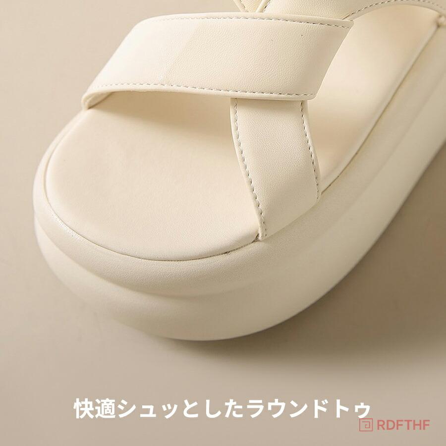 スポーツサンダル 厚底サンダル 7cm レディース 7センチヒール 小さいサイズ フラット コンフォート スポサン 歩きやすい スリッパ かかと付き ビーチサンダル |  | 05