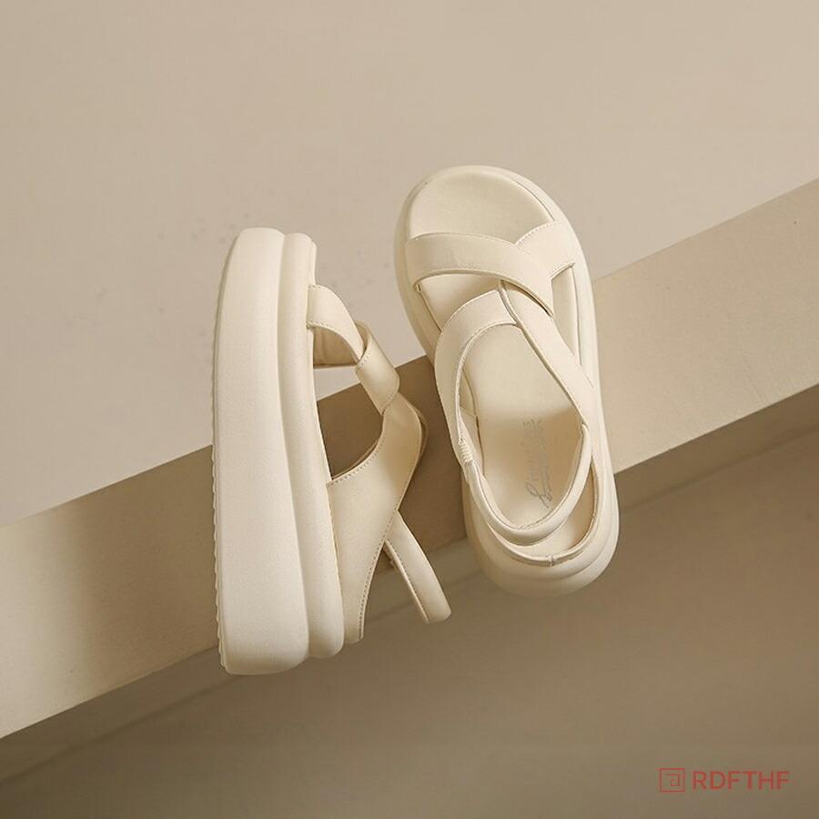 スポーツサンダル 厚底サンダル 7cm レディース 7センチヒール 小さいサイズ フラット コンフォート スポサン 歩きやすい スリッパ かかと付き ビーチサンダル |  | 10