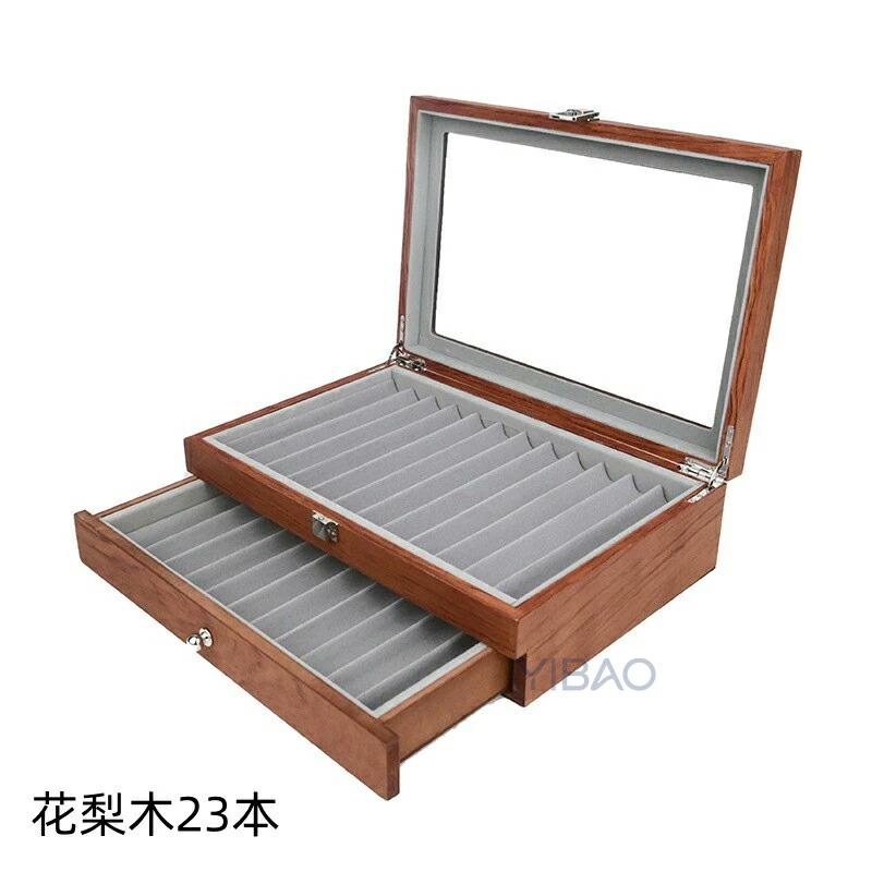 ペンケース 大容量 木製筆箱 万年筆 収納 ボールペンケース23本対応 34