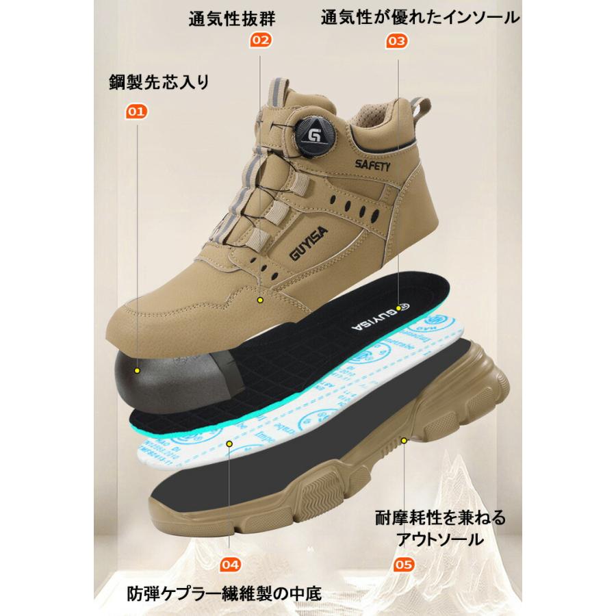 安全靴 セーフティーシューズ 作業着 靴 ダイヤル式 メンズ レディース