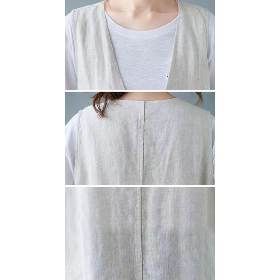ベスト レディース 夏ジレ 前開き 綿麻風 薄手 綿麻ベスト 夏 ノースリーブ リネン カジュアルベスト Vネック トップス ジレベスト 羽織り 袖なし 大きいサイズ |  | 15