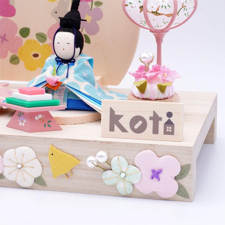リュウコドウ（龍虎堂）koti（コティ）ふわふわお花雛　和雑貨/雛人形/ひな人形/雛祭り/お雛様/コンパクト/置物/ちりめん/親王飾り | リュウコドウ | 04