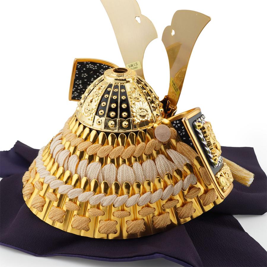 久月作 4号 緋段縅大鍬形兜 月に麻の葉二曲屏風収納台飾り 五月人形/端午の節句/子供の日/男の子/コンパクト/人形の久月 | 久月 | 07