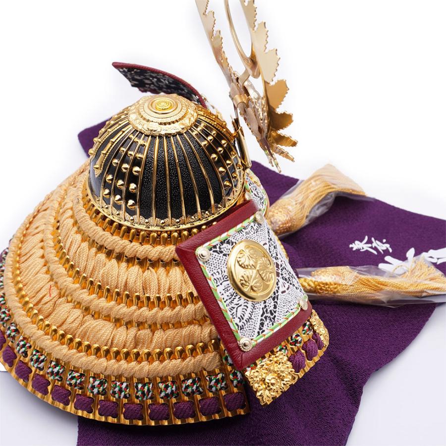 久月作 8号 正絹緋縅 徳川家康ノ兜 緑松二曲屏風総檜収納台飾り 1155 五月人形/端午の節句/子供の日/男の子/コンパクト/家紋/人形の久月 | 久月 | 06