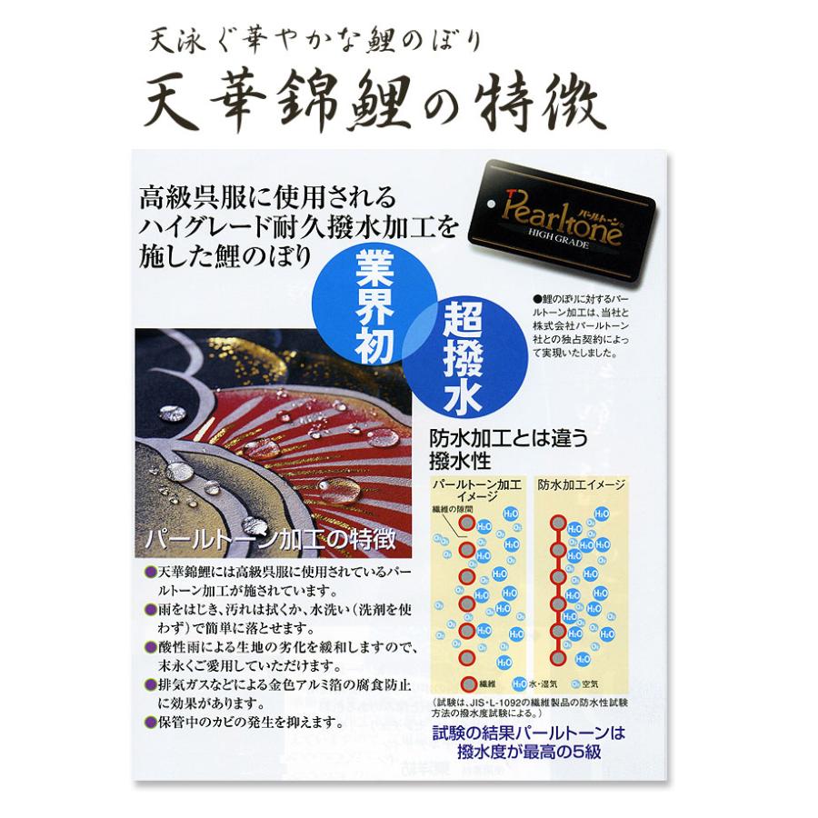 天泳ぐ華やかな鯉のぼり☆天華錦鯉 easyおてがるset【鯉３匹＋吹流し】1.5mセット こいのぼり/庭園/屋外/小型/コンパクト |  | 03