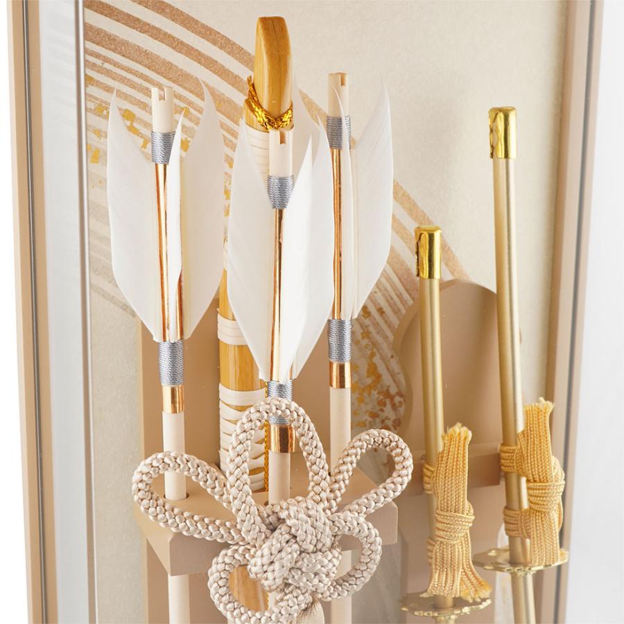 【送料無料】久月作 破魔弓飾り 9号 宝治 アクリルケース入り 壁掛可能タイプ ライトブラウン系　正月飾り/男の子/男児/お祝い/節句/コンパクト/初正月 | 久月 | 03