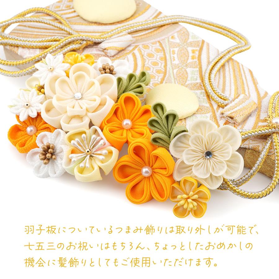 【送料無料】久月作 9号 つまみ羽子板 板立飾り オレンジ 16410-2　正月飾り/女の子/女児/お祝い/節句/コンパクト/初正月/東京 久月 | 久月 | 07