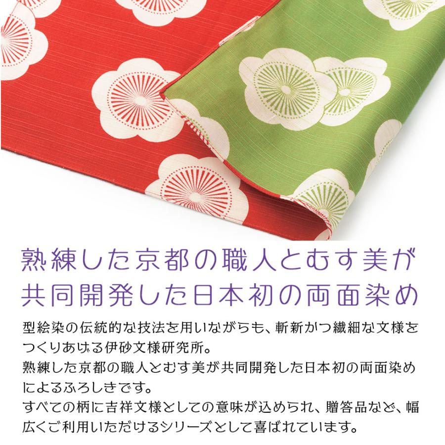 むす美 チーフ 伊砂文様 両面風呂敷 48cm　リバーシブルふろしき　京都 山田繊維 日本製 | むす美 | 13