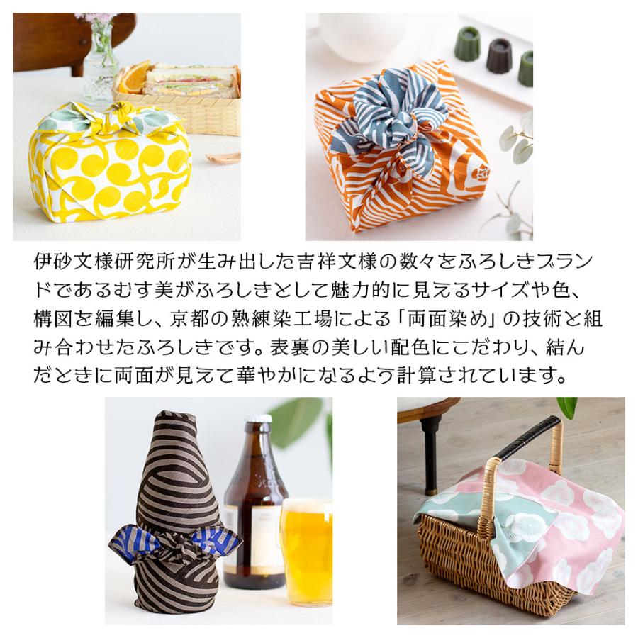むす美 チーフ 伊砂文様 両面風呂敷 48cm　リバーシブルふろしき　京都 山田繊維 日本製 | むす美 | 14
