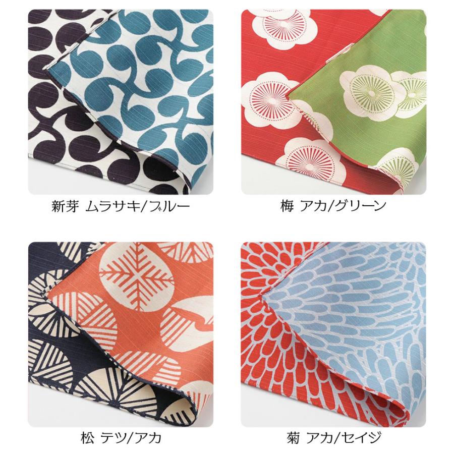 むす美 チーフ 伊砂文様 両面風呂敷 48cm　リバーシブルふろしき　京都 山田繊維 日本製 | むす美 | 15
