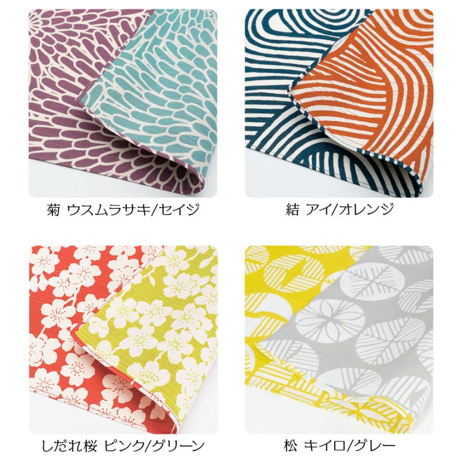 むす美 チーフ 伊砂文様 両面風呂敷 48cm　リバーシブルふろしき　京都 山田繊維 日本製 | むす美 | 16