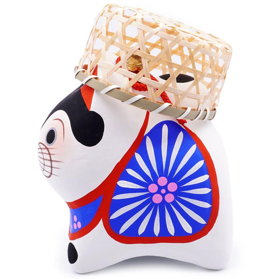 野沢民芸 ザルかぶり犬 （大） 24-163 張り子 初宮参り お宮参り 御守 魔除け 安産祈願 成長祈願 縁起物 |  | 01