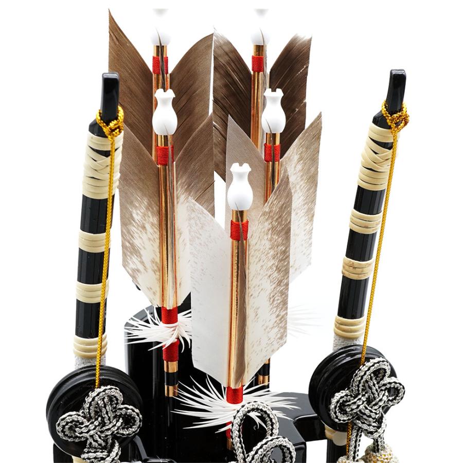 【送料無料】久月作 破魔弓飾り 10号 武帝 黒塗 x 木目 アクリルケース入り　正月飾り/男の子/男児/お祝い/節句/コンパクト/初正月 | 久月 | 06