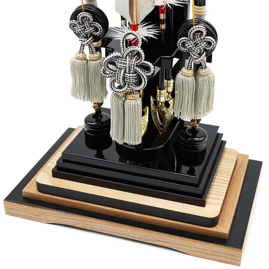 【送料無料】久月作 破魔弓飾り 10号 武帝 黒塗 x 木目 アクリルケース入り　正月飾り/男の子/男児/お祝い/節句/コンパクト/初正月 | 久月 | 07