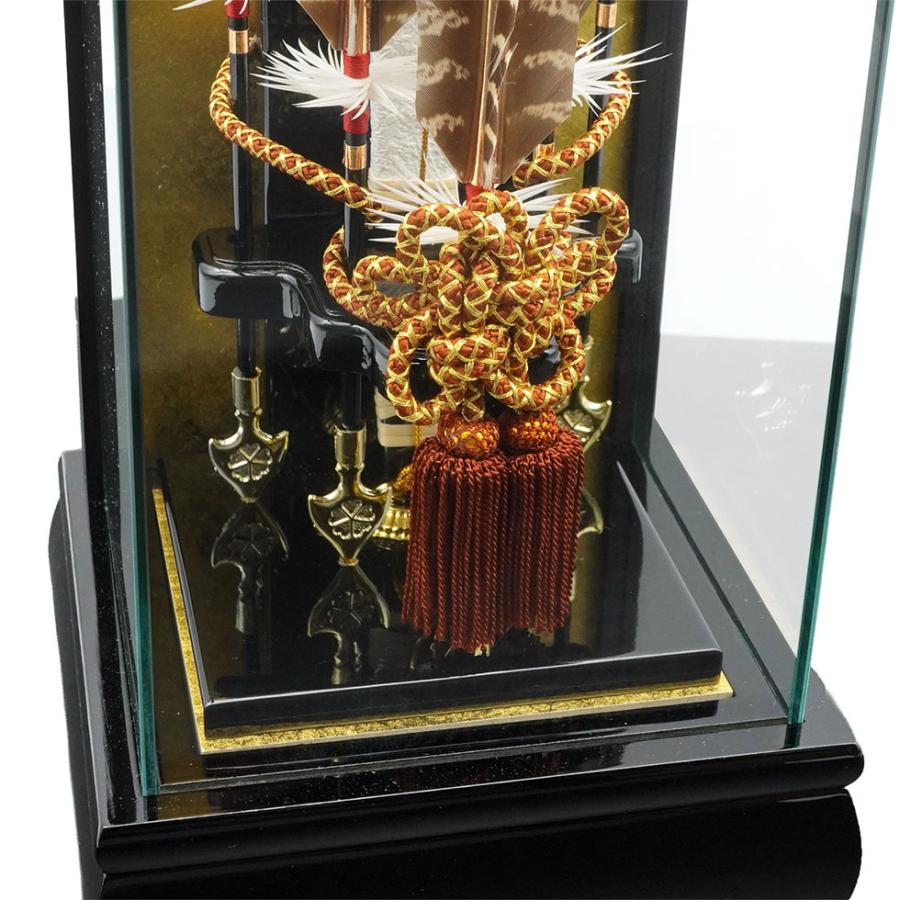 【送料無料】久月作 破魔弓飾り 6号 智 パノラマガラスケース入り　正月飾り/男の子/男児/お祝い/節句/コンパクト/初正月 | 久月 | 05