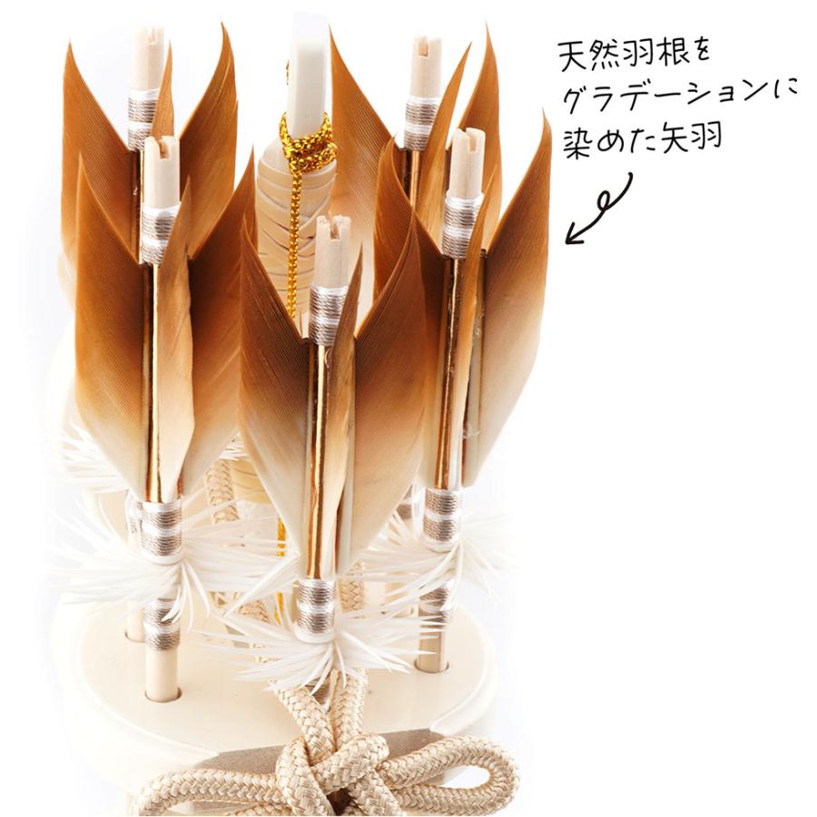 【送料無料】久月作 破魔弓飾り 6号 有楽 パノラマガラスケース入り グレージュ系　正月飾り/男の子/男児/お祝い/節句/コンパクト/初正月 | 久月 | 05