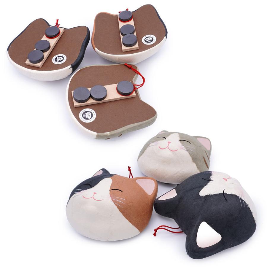 リュウコドウ（龍虎堂）猫のおかおマグネット（大）　和雑貨/コンパクト/壁飾り/ちぎり和紙/日本製/京都 | リュウコドウ | 07