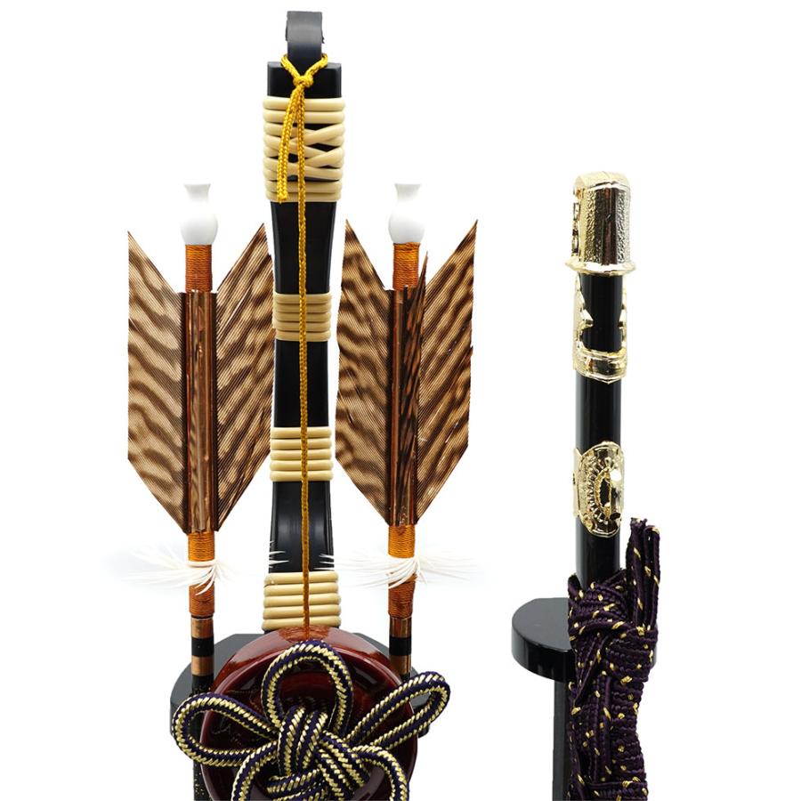 【送料無料】久月作 破魔弓飾り 13号 慶長 黒塗りケース入り　正月飾り/男の子/男児/お祝い/節句/コンパクト/家紋/初正月 | 久月 | 04