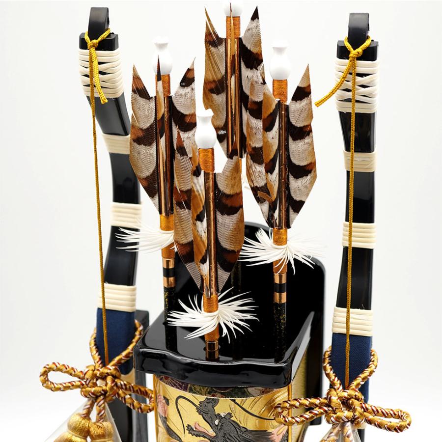 【送料無料】久月作 破魔弓飾り 13号 鳥羽 黒塗り入り　正月飾り/男の子/男児/お祝い/節句/コンパクト/家紋/13号 | 久月 | 04