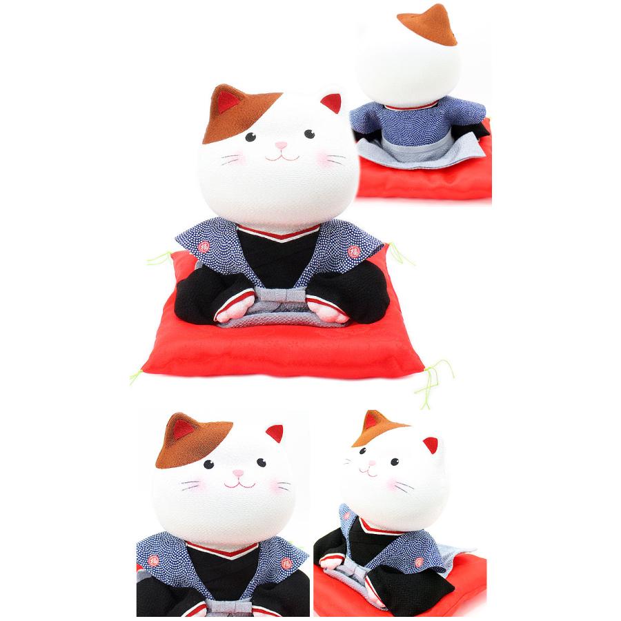 リュウコドウ（龍虎堂） ちりめん 福助猫（大） 40-730 | リュウコドウ | 01