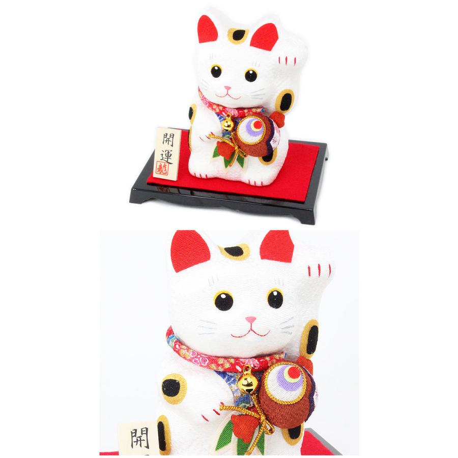 リュウコドウ（龍虎堂） ちりめん 福呼び招き猫（小槌） 40-789 和雑貨/お正月/迎春/置物/ねこ/ネコ/縁起物/開運/ちりめん/お祝い | リュウコドウ | 01