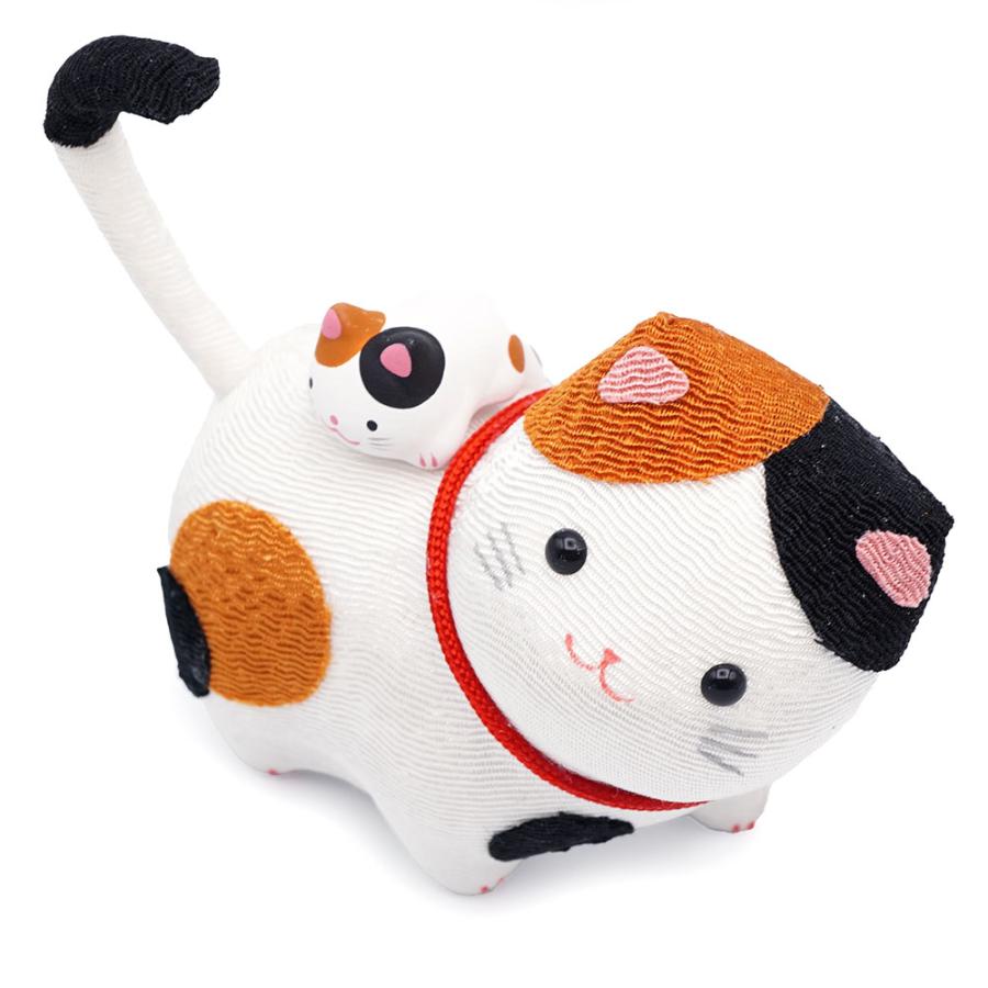 リュウコドウ（龍虎堂）お散歩 三毛猫親子　和雑貨/コンパクト/ちりめん/日本製/京都 | リュウコドウ | 01