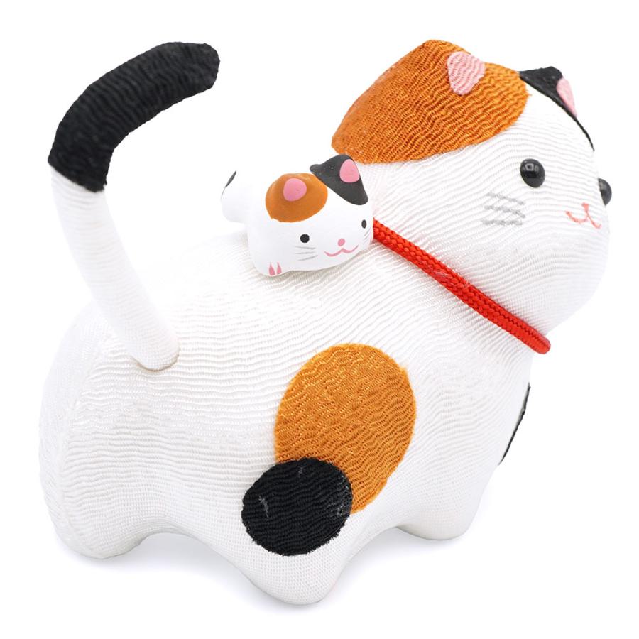 リュウコドウ（龍虎堂）お散歩 三毛猫親子　和雑貨/コンパクト/ちりめん/日本製/京都 | リュウコドウ | 02