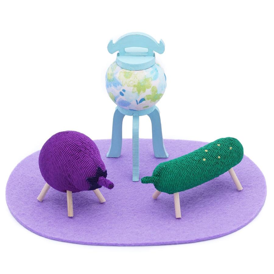 リュウコドウ（龍虎堂）パステル盆飾り（小）ブルー　盆飾り/和雑貨/コンパクト/置物/ちりめん | リュウコドウ | 01