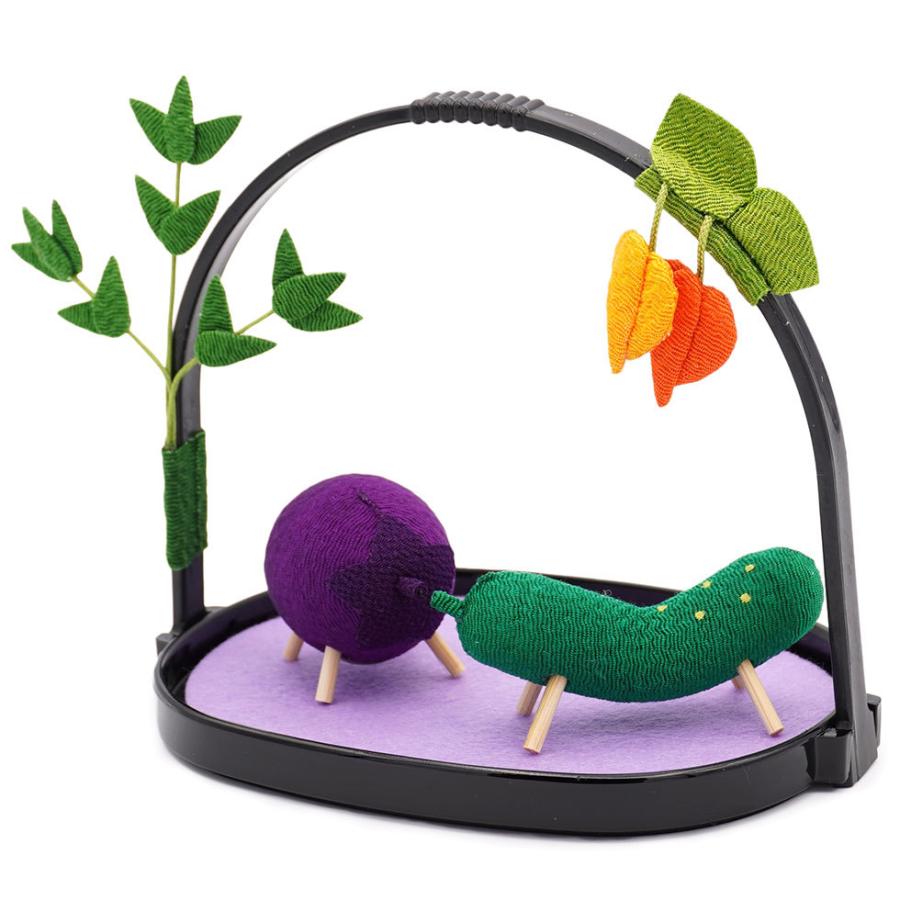 リュウコドウ（龍虎堂）かご入り 精霊馬　盆飾り/和雑貨/コンパクト/置物/ちりめん | リュウコドウ | 02