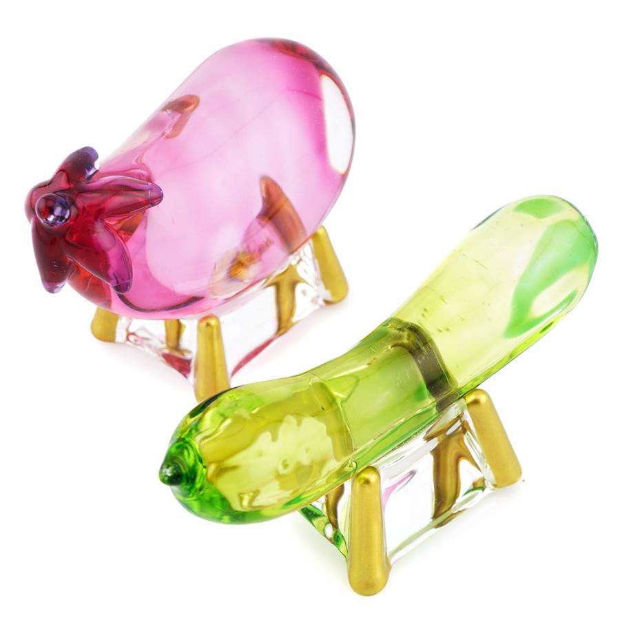 リュウコドウ（龍虎堂）クリスタル 精霊馬（ナス・キュウリ 一対）　盆飾り/和雑貨/コンパクト/置物/クリスタルガラス | リュウコドウ | 03