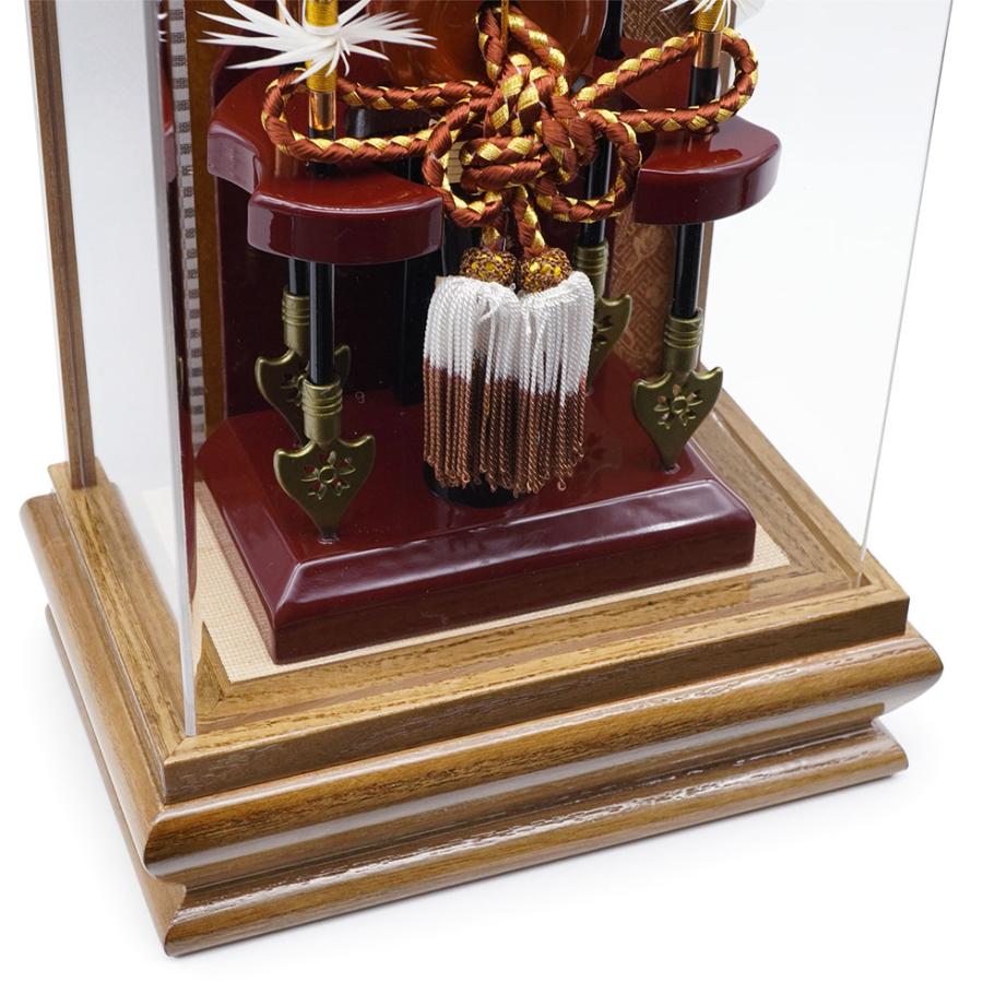 【送料無料】久月作 破魔弓飾り 9号 光星 アクリルケース入り ブラウン系　正月飾り/男の子/男児/お祝い/節句/コンパクト/初正月 | 久月 | 04