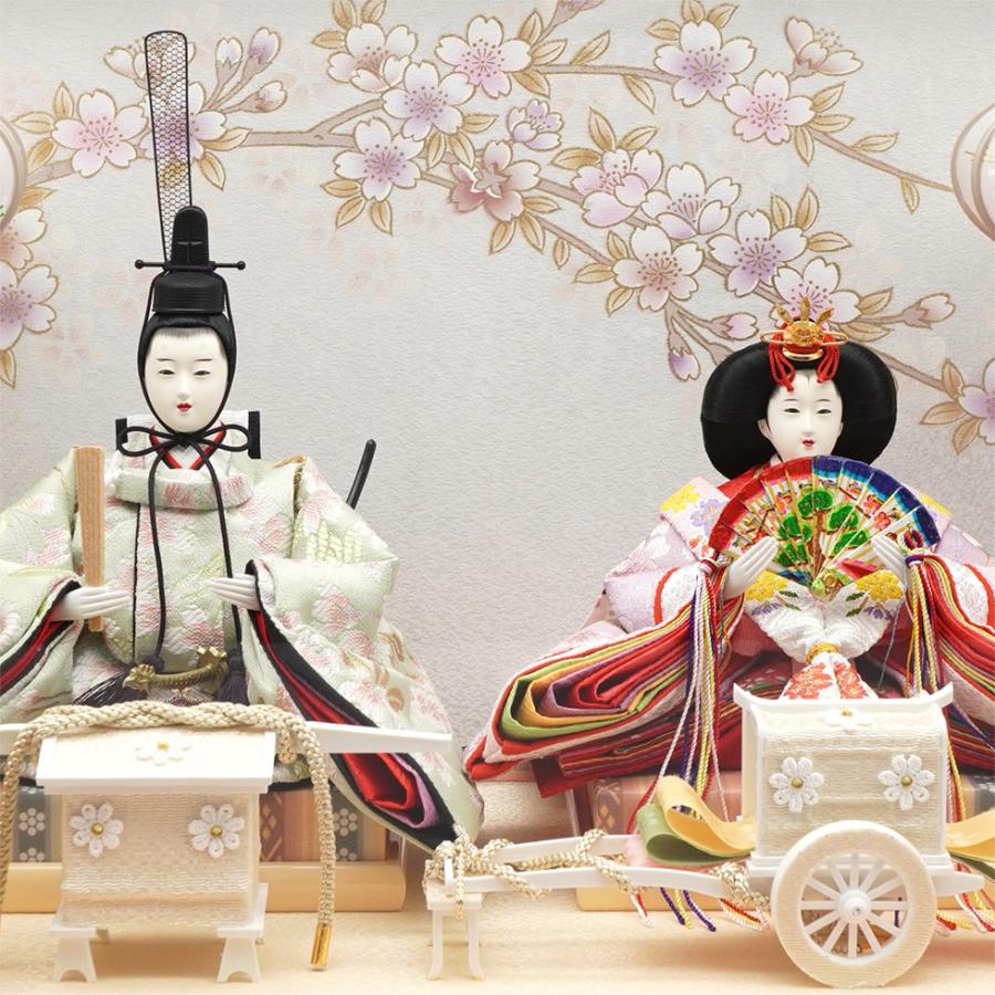 【送料無料】久月作 おひなさま 親王飾り ケース入り　クリアピンク系　雛人形/ひな人形/雛祭り/節句/コンパクト/女の子/人形の久月 | 久月 | 02