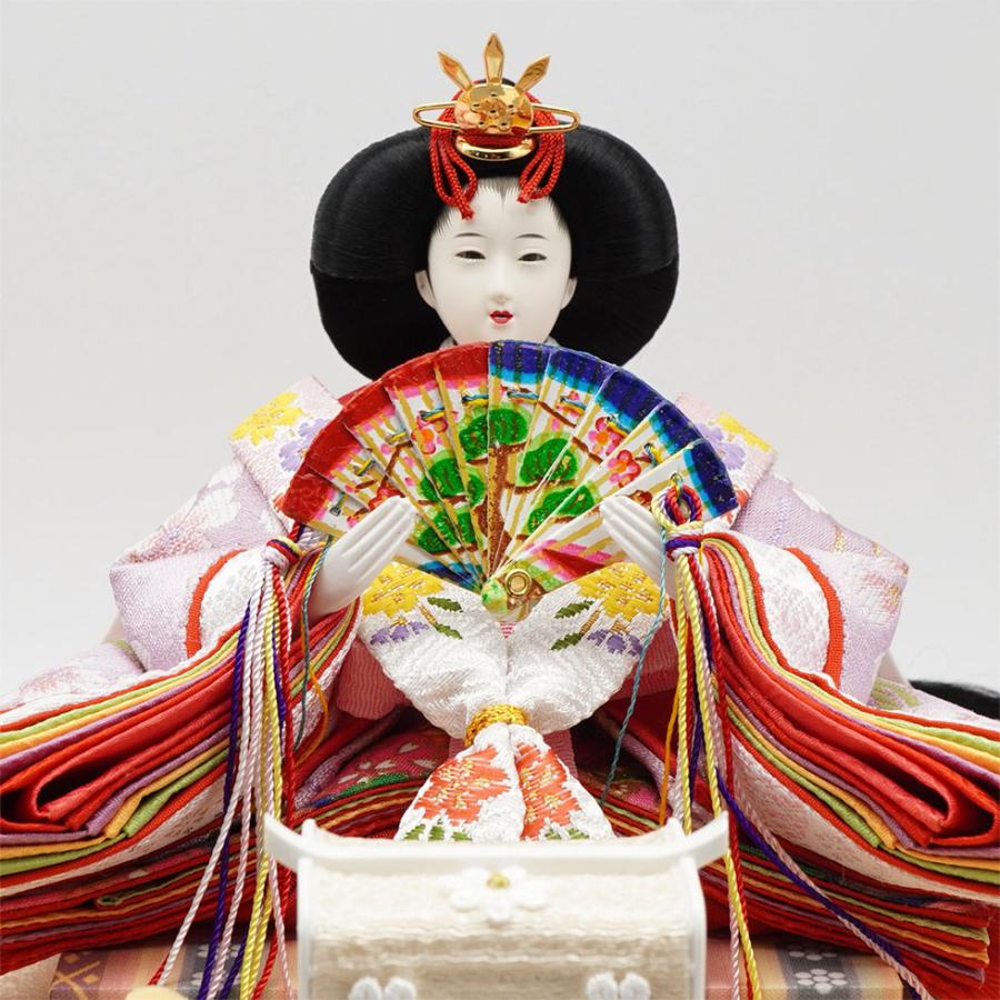 【送料無料】久月作 おひなさま 親王飾り ケース入り　クリアピンク系　雛人形/ひな人形/雛祭り/節句/コンパクト/女の子/人形の久月 | 久月 | 03