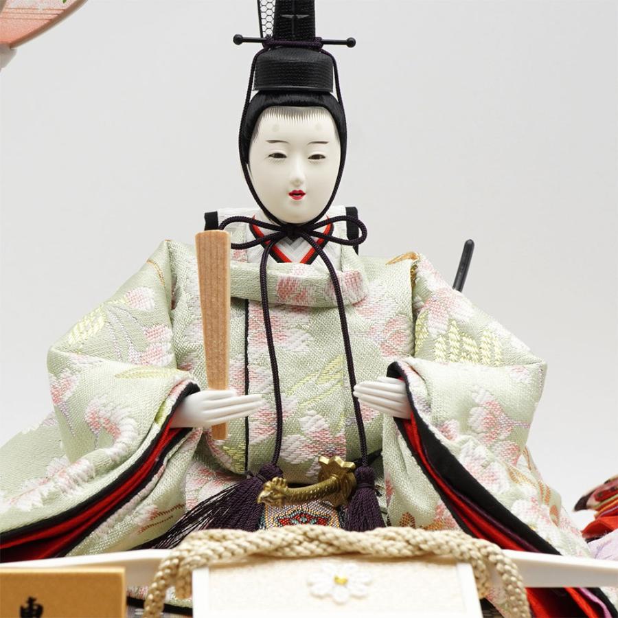 【送料無料】久月作 おひなさま 親王飾り ケース入り　クリアピンク系　雛人形/ひな人形/雛祭り/節句/コンパクト/女の子/人形の久月 | 久月 | 04