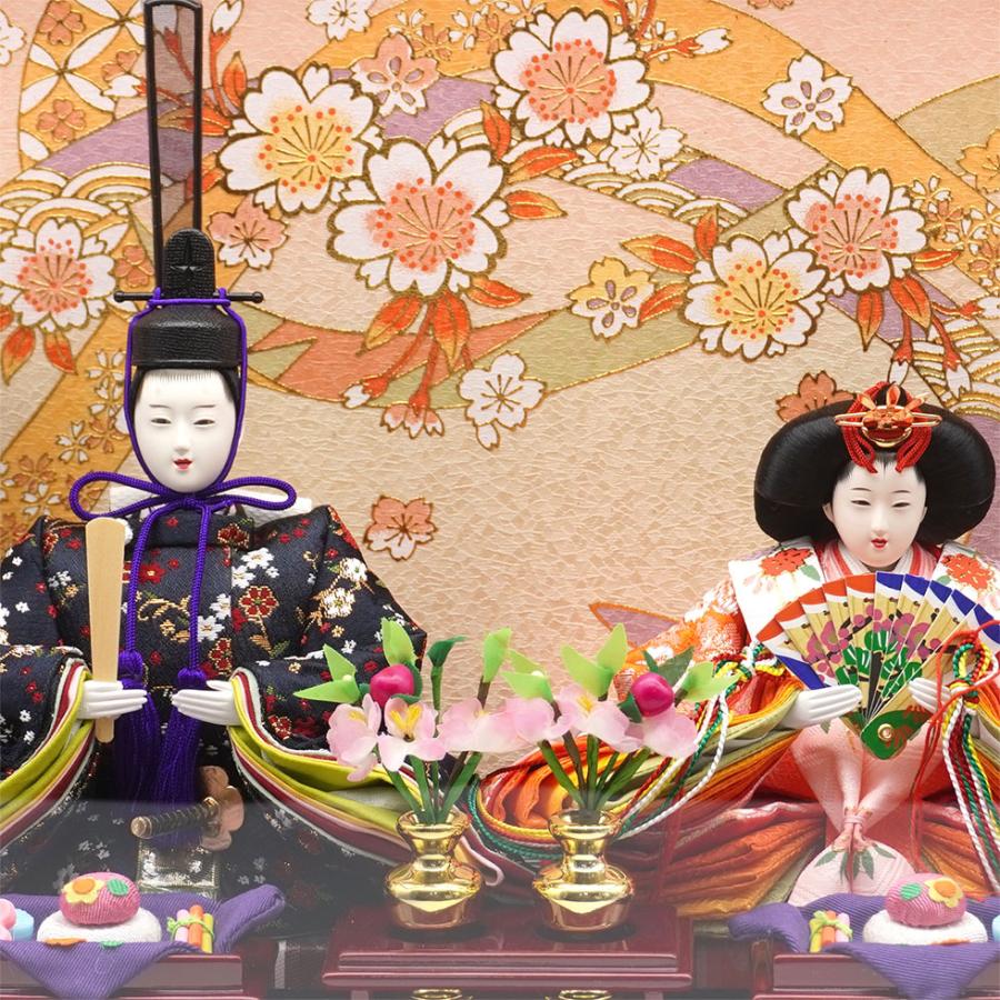 久月作 おひなさま 親王飾り アクリルケース入り　ワインレッド系　雛人形/ひな人形/雛祭り/節句/コンパクト/女の子/人形の久月 |  | 02