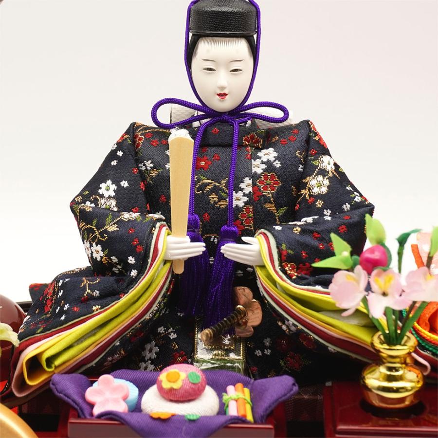 久月作 おひなさま 親王飾り アクリルケース入り　ワインレッド系　雛人形/ひな人形/雛祭り/節句/コンパクト/女の子/人形の久月 |  | 05
