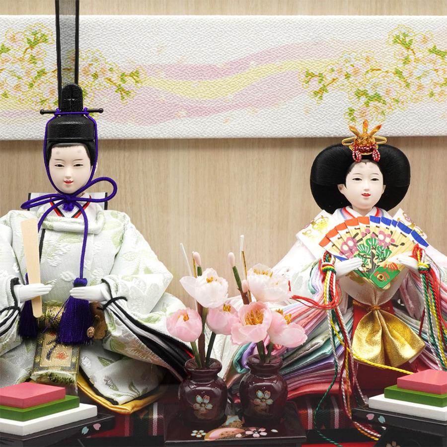 久月作 おひなさま 親王飾り アクリルケース入り　ワインレッド　雛人形/ひな人形/雛祭り/節句/コンパクト/女の子/人形の久月 | 久月 | 02