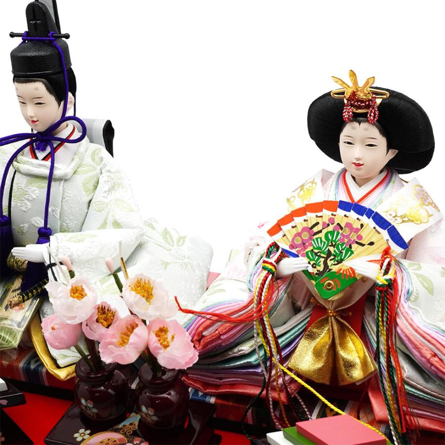 久月作 おひなさま 親王飾り アクリルケース入り　ワインレッド　雛人形/ひな人形/雛祭り/節句/コンパクト/女の子/人形の久月 | 久月 | 05