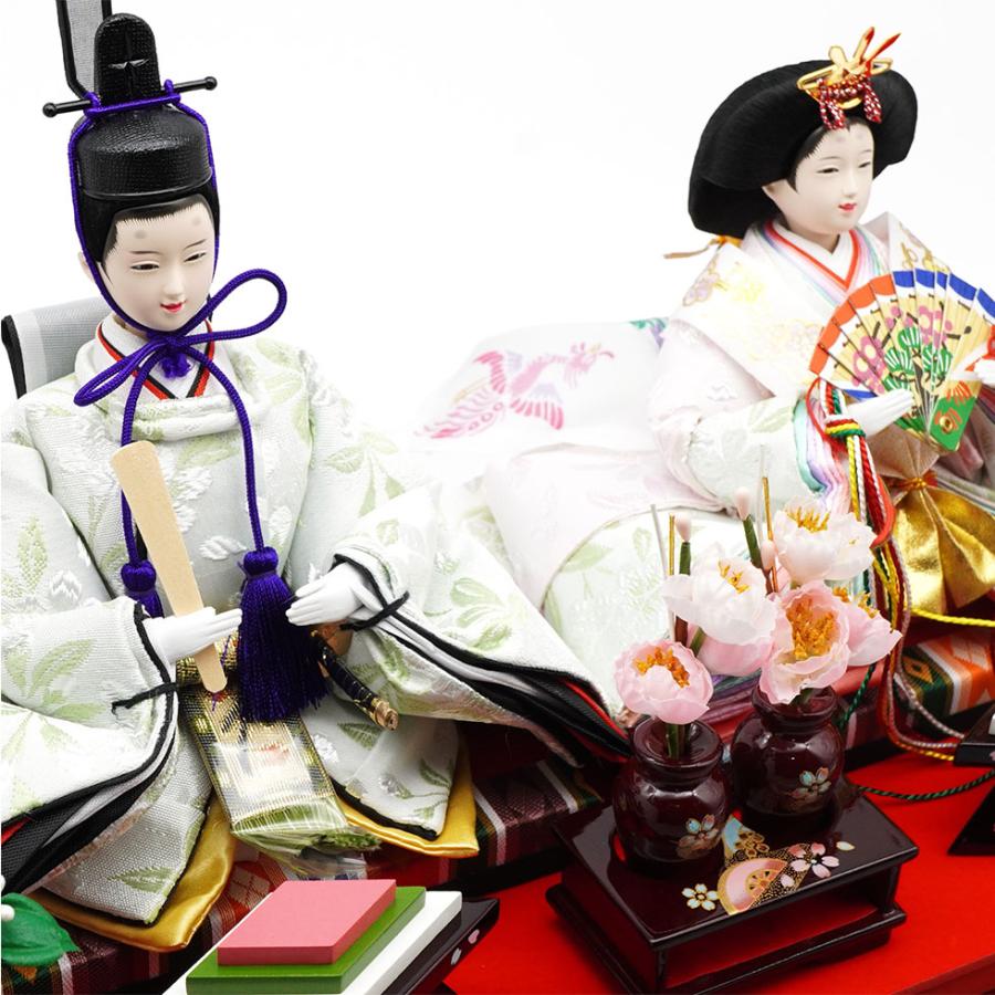 久月作 おひなさま 親王飾り アクリルケース入り　ワインレッド　雛人形/ひな人形/雛祭り/節句/コンパクト/女の子/人形の久月 | 久月 | 06