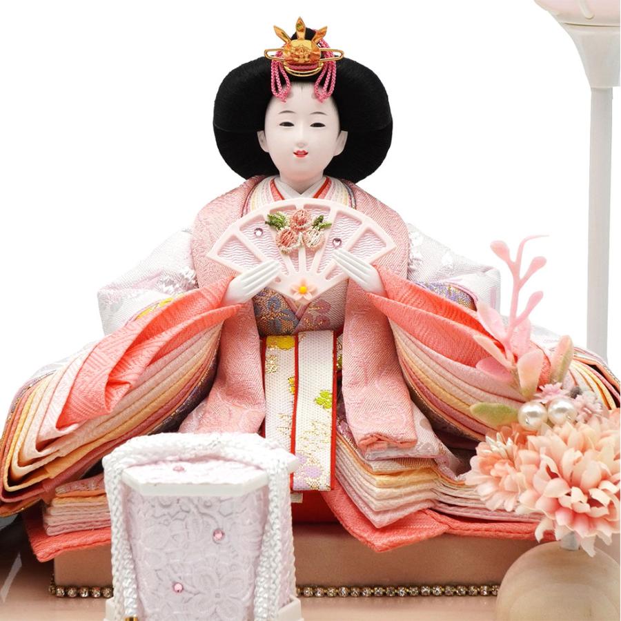 久月作 おひなさま 親王飾り 六角アクリルケース入り　木目アイボリー系　雛人形/ひな人形/雛祭り/節句/コンパクト/女の子/人形の久月 | 久月 | 03