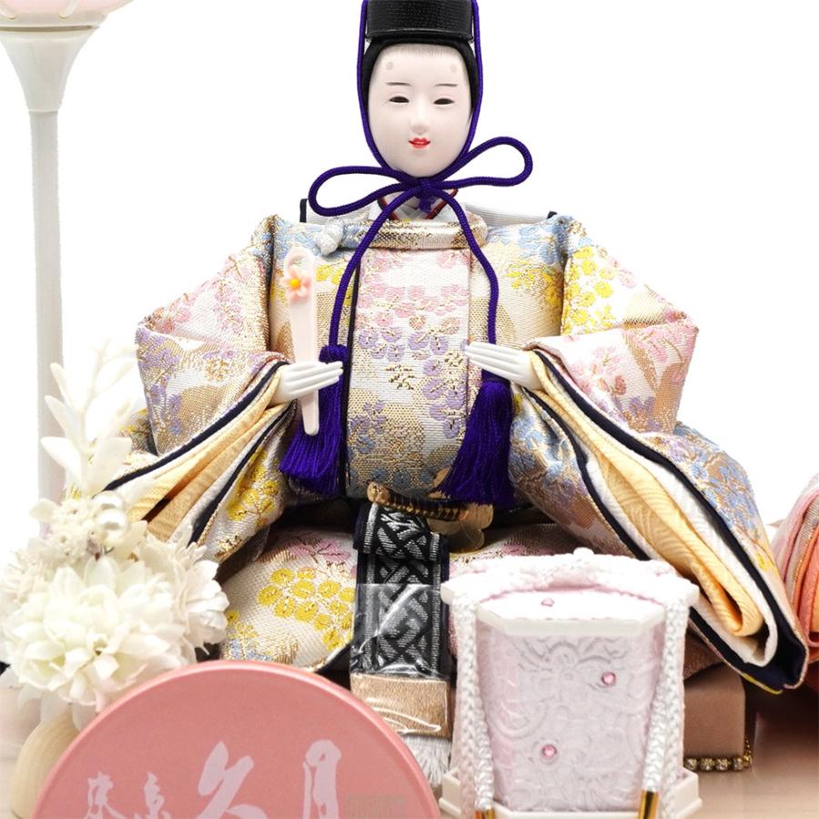 久月作 おひなさま 親王飾り 六角アクリルケース入り　木目アイボリー系　雛人形/ひな人形/雛祭り/節句/コンパクト/女の子/人形の久月 | 久月 | 04