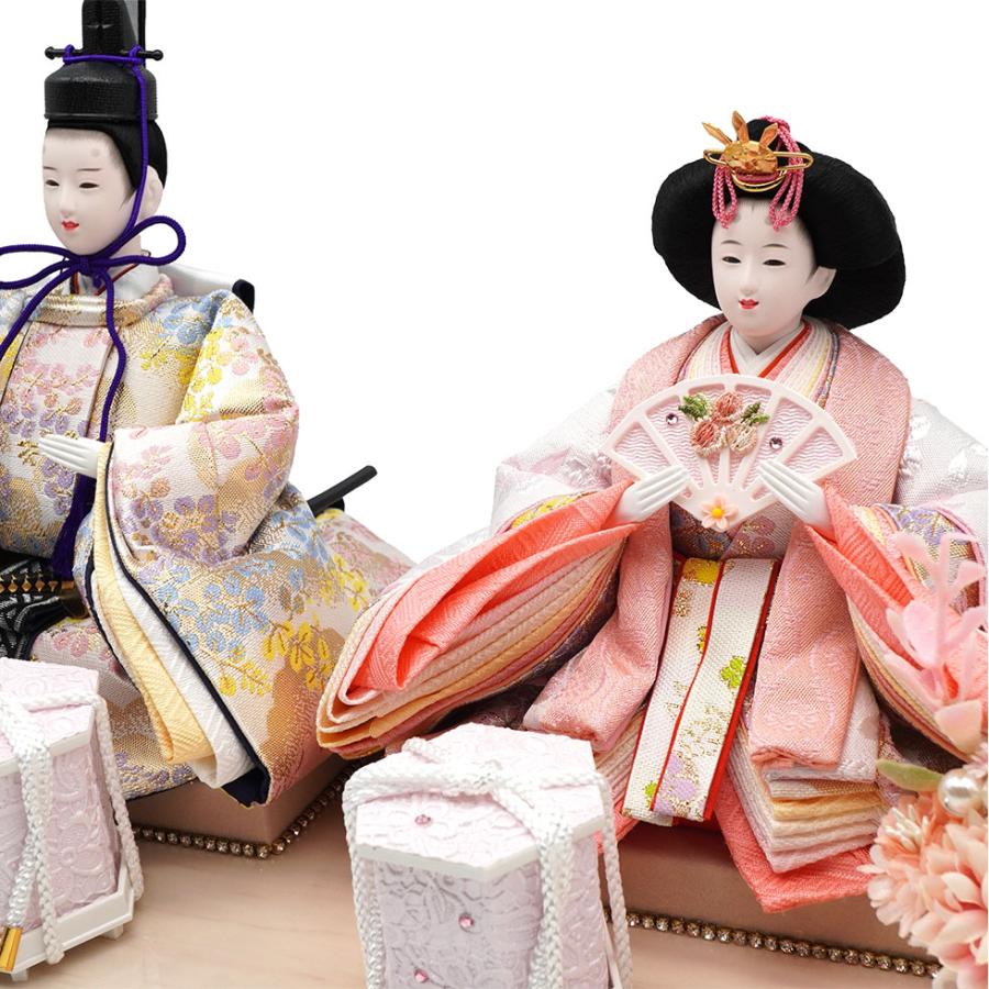 久月作 おひなさま 親王飾り 六角アクリルケース入り　木目アイボリー系　雛人形/ひな人形/雛祭り/節句/コンパクト/女の子/人形の久月 | 久月 | 05