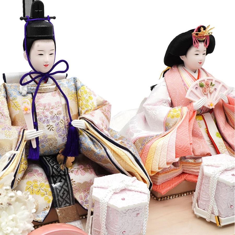 久月作 おひなさま 親王飾り 六角アクリルケース入り　木目アイボリー系　雛人形/ひな人形/雛祭り/節句/コンパクト/女の子/人形の久月 | 久月 | 06