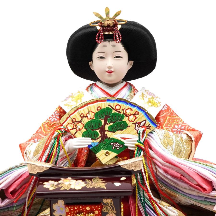 久月作 おひなさま 親王飾り 六角アクリルケース入り　ワインレッド　雛人形/ひな人形/雛祭り/節句/コンパクト/女の子/人形の久月 | 久月 | 03