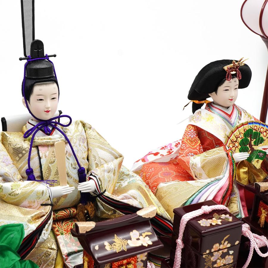 久月作 おひなさま 親王飾り 六角アクリルケース入り　ワインレッド　雛人形/ひな人形/雛祭り/節句/コンパクト/女の子/人形の久月 | 久月 | 05