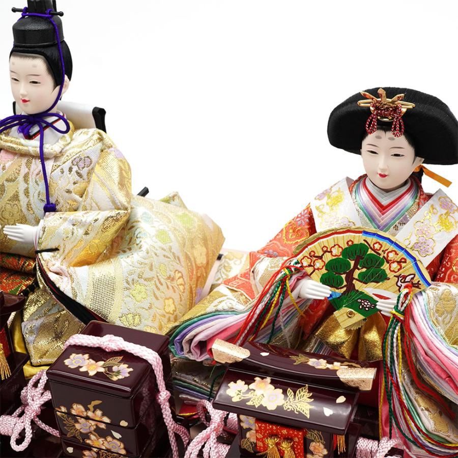 久月作 おひなさま 親王飾り 六角アクリルケース入り　ワインレッド　雛人形/ひな人形/雛祭り/節句/コンパクト/女の子/人形の久月 | 久月 | 06